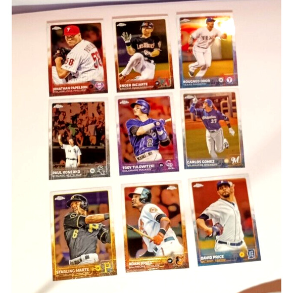 9 2015 Topps Chrome Baseball Cards - Picture 5 of 16